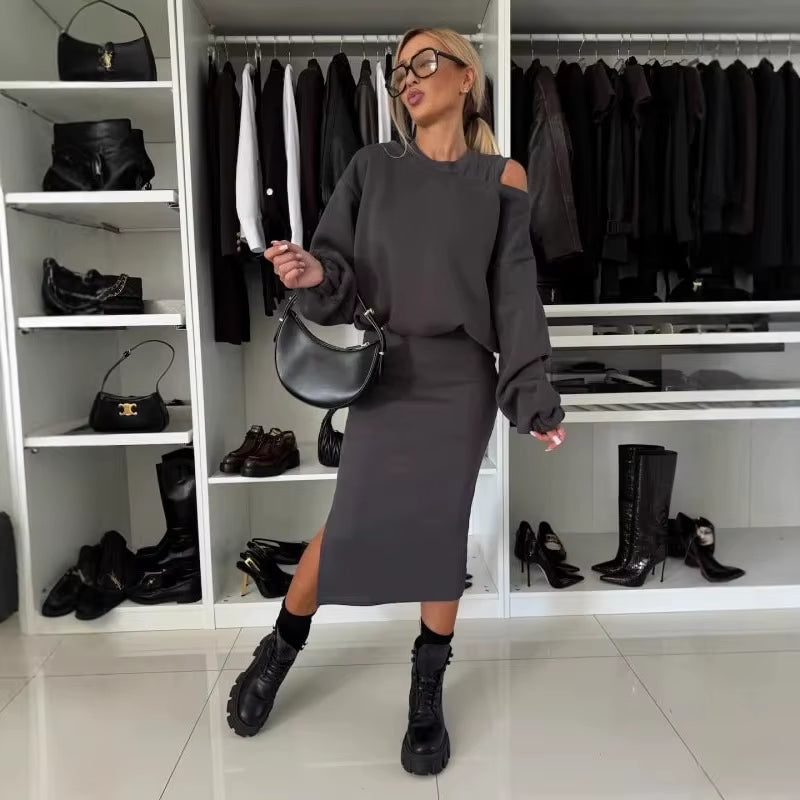 Urban Luxe: 2-Piece Casual Sport Chic Set for Women